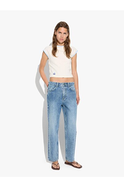 PARFOIS Kadın %100 Pamuk Denim Pantolon