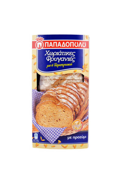 Papadopoulou ΠΑΠΑΔΟΠΟΥΛΟΥ ΦΡΥΓΑΝΙΕΣ ΧΩΡΙΑΤΙΚΕΣ 240gr. - (6 ΔΗΜΗΤΡΙΑΚΑ)