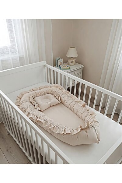 Babynest - Premium Ortopedik Fırfırlı Lüks Vintage Model Bej