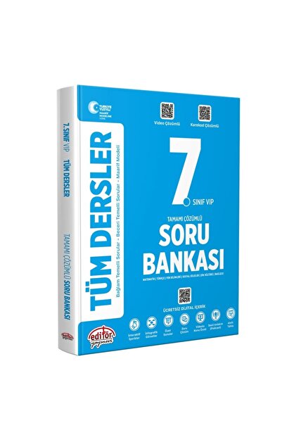 Editör Yayınevi Türkiye Yüzyılı Maarif Modeli 7. Sınıf VİP Tüm Dersler Soru B...
