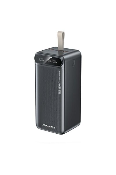 AWEI PA-13 Baterie externă 50000mAh 22.5W USB-C/Micro USB/USB, Afișaj LED, Negru