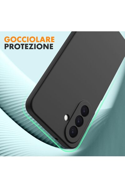 m.tk moveteck Samsung Galaxy A27 Uyumlu Kılıf Kamera Korumalı Yumuşak Renkli Silikon + 9H Ekran Koruyucu Cam 2in1 Set