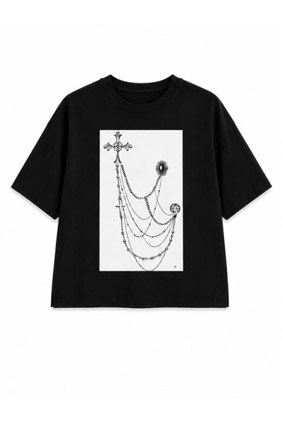 Classy Store Μπλούζα oversized από βαμβάκι με τύπωμα