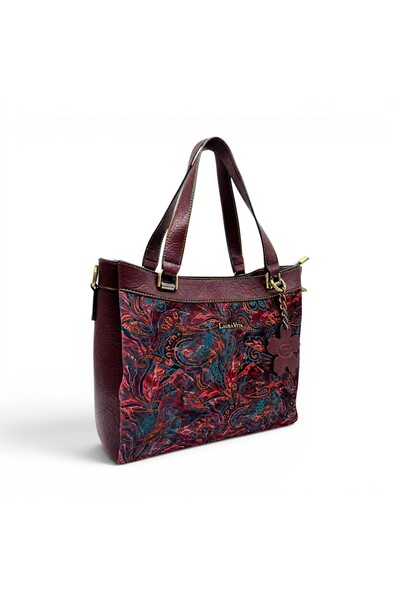 LAURA VITA AUREA 06 Wine Women’s Bag – Multicolor Ornamental Print, Shoulder ...