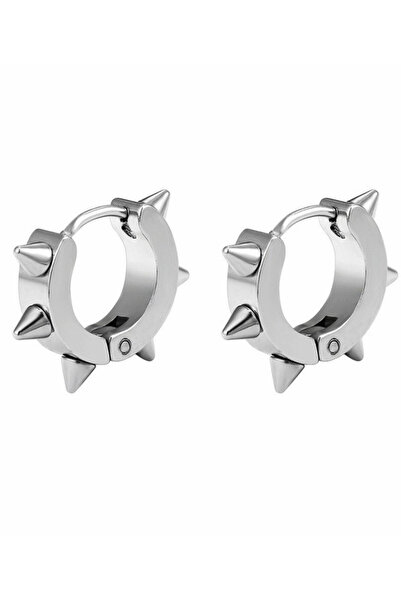 VeeShop Ατσάλινα σκουλαρίκια, στρογγυλά, με αιχμές