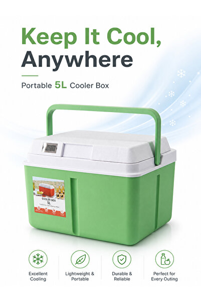 Cookware Bargain Shop صندوق تبريد محمول معزول بثلاث طبقات سعة 5 لتر للتخزين ا...