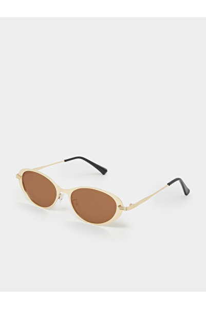 Styli Brown Oval Sunglasses