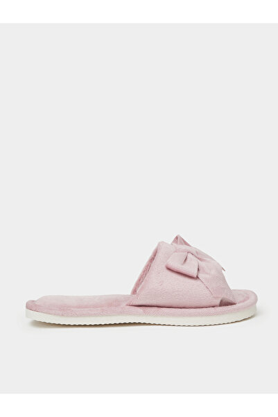 Styli Pink Knot Detail Bedroom Slippers