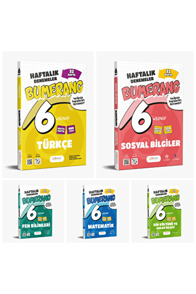 Günay Yayınları 6. SINIF BUMERANG 32 HAFTA TÜRKÇE-MATEMATİK-FEN BİLİMLERİ-SOS...