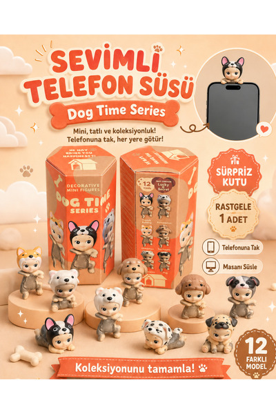 DEVU Dog Time Series Hipper Sürpriz Oyuncak Telefon Süsü Dekoratif Mini Figür...