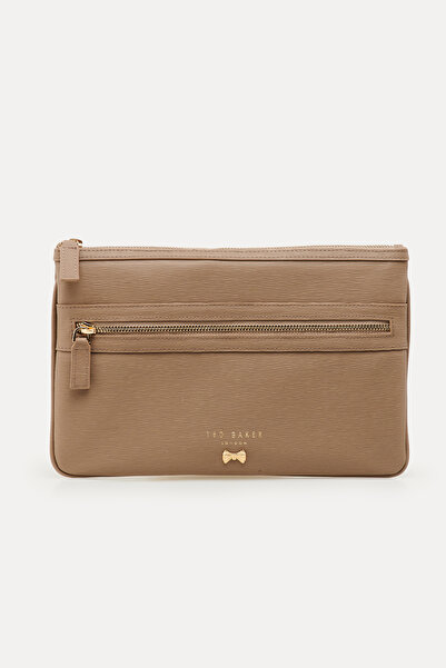 Ted Baker Vizon Ağaç Kabuğu Fermuarlı El Portföyü