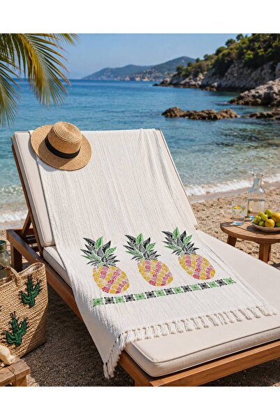 ŞENER HOME Muslin Peshtemal Printed 100% Cotton Beach Towel