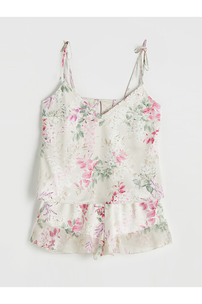LC Waikiki Rmz Gi̇yi̇m Farkiyla Floral Women's Shorts Pajama Set