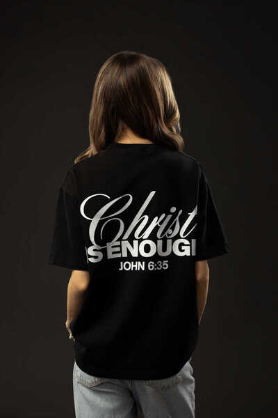 Power of God Ο ΧΡΙΣΤΟΣ ΕΙΝΑΙ ΑΡΚΕΣΤΕΡΟΣ Μαύρο Γυναικείο Μπλουζάκι