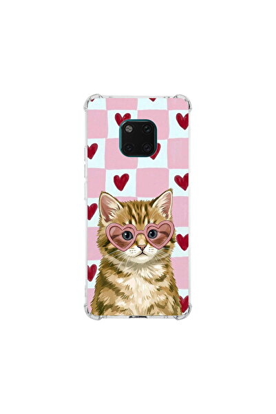 PrintiFy Huawei Mate 20pro ile Uyumlu Pembe Pötikare Serisi Çapkın Mırnav Tas...