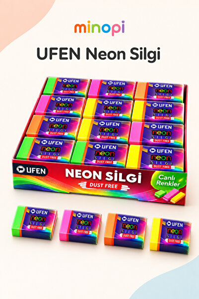 Minopi Neon Silgi Karışık Renkli Dust Free Tozsuz Öğrenci Silgisi