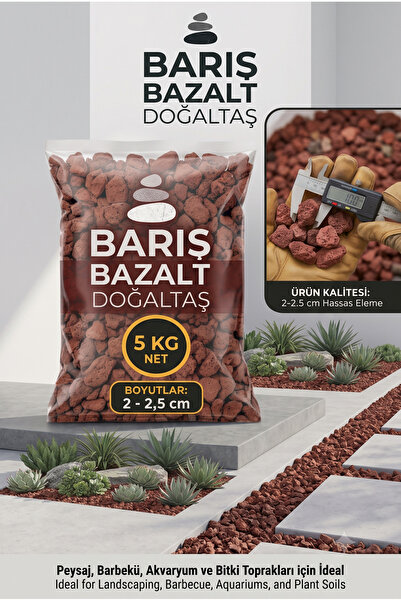 Barış bazalt doğaltaş Doğal Volkanik Taşı Kırığı 2-2,5 cm Dekoratif Bahçe Saksı Teraryum Akvaryum Taşı 5 KG