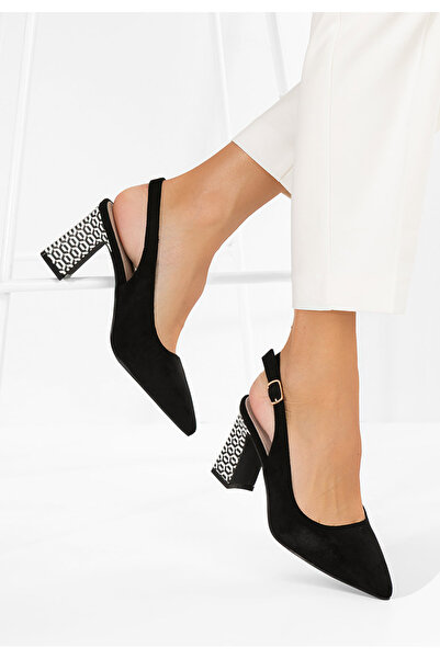 B T Shoes Μαύρες γόβες σλινγκμπακ Lunessa