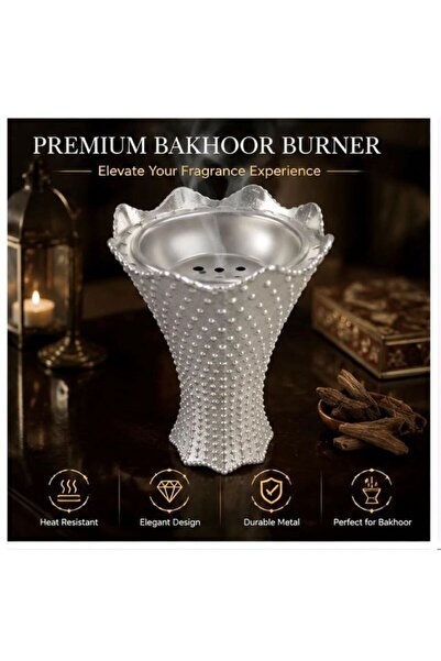 INCENSE BAKHOOR Premium Arabian Style Golden Metal Incense Smoke Burne