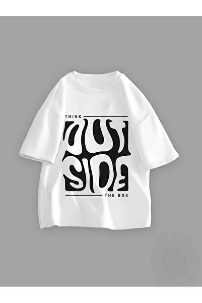 ZAVIXO 100% Βαμβάκι Μπλουζάκι Unisex με στάμπα  "Think Outside The Box " Over...