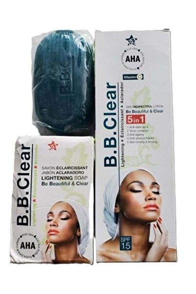 B.B.clear AHA 5 in 1 Lotion 300ml + Soap 250g - Pack of 2