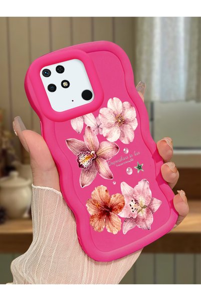Hontinga Redmi 10C Compatible Case Camera Protector Red Silicone Couple Phone...