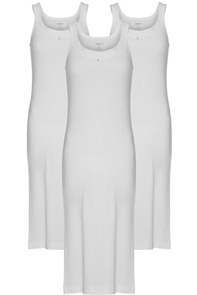 TOLIN 3-Pack Women's 100% Cotton Ribbed Long Ribbed Nightgown 1231