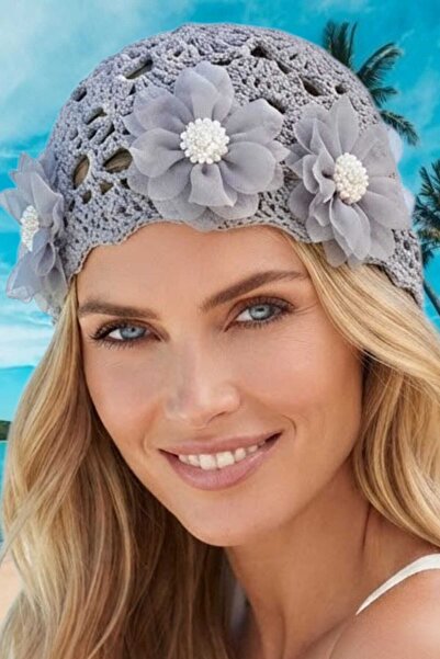 Uniquetrenders Women's Floral Patterned Knitted Beanie Mesh Textured Bohemian...
