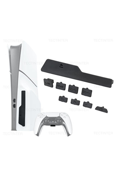 Choice black 9PCS Silicone Dust Plug Set for PS5 Slim & PS5 Pro Console USB I...