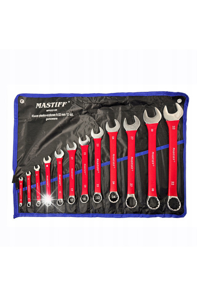 MASTIFF Set de chei fixe cauciucate 6-32 mm 12 bucăți