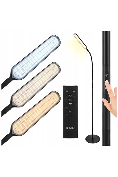 Izoxis Lampadar LED de podea, 1.8m, negru, modern, reglabil, cu telecomandă ș...