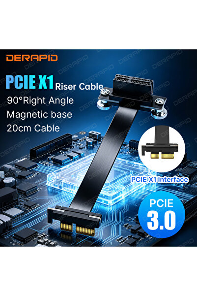 Choice 0.2M PCIE Riser Cable High Speed PCIe X1 Riser Cable 90 Degree Right A...