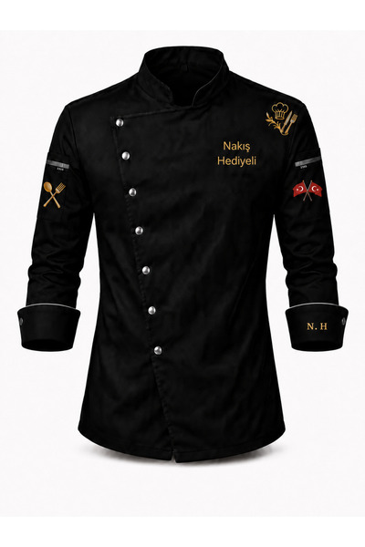 Mekaizen Premium Chef Ceketi Siyah | Aşçı Üniforması, Aşçı Forması, Aşçı Göml...