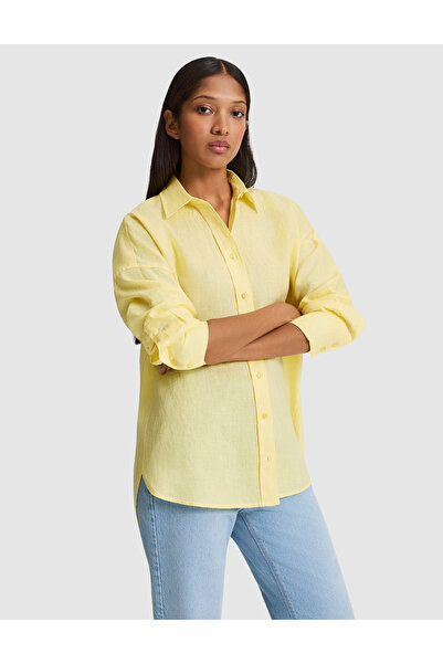 Pierre Cardin Limon Oversize Long Sleeve 100% Linen Shirt 50321208-Vr035