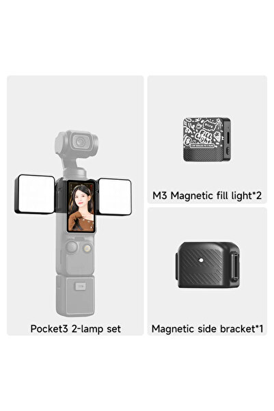 Choice مصباح إضاءة LED مغناطيسي قابل لإعادة الشحن (قطعتان) لـ DJI Osmo Pocket...