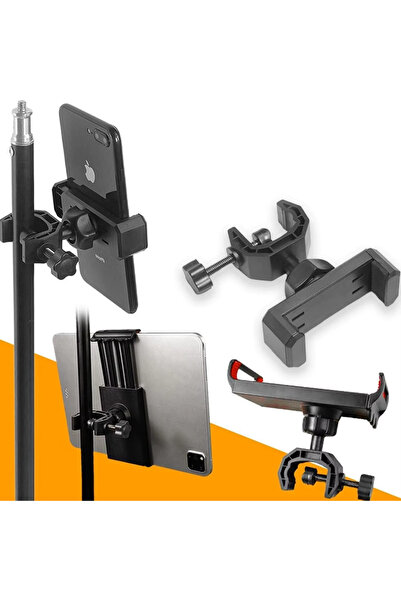 Choice Black 360° Rotating Phone Tripod Stand with Mic Holder Foldable Live S...