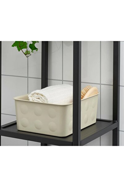 IKEA QUİCK 2 Adet Çekemce İçi Takı Kutusu 20x25x10 Cm Makyaj Malzemesi Düzenleyici Derin Kutu Bej Organizer 0021665