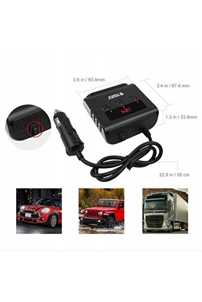 Renew Force 12-24V 4x USB 3.0QC Adaptor încărcător auto cu splitter pentru br...