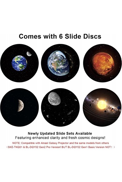 NO BRAND 6X Disc proiector Ainael Galaxy Cer înstelat Cosmos
