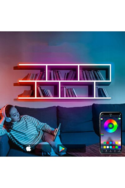 NO BRAND 10m Neon Flex LED RGB Muzical 24V CC cu Aplicație Bluetooth