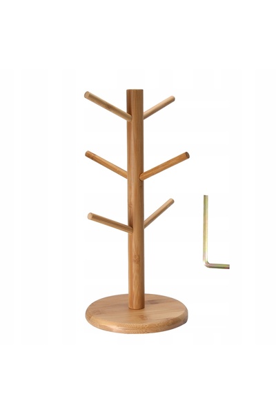 NO BRAND Suport pentru pahar din bambus 34.5cm