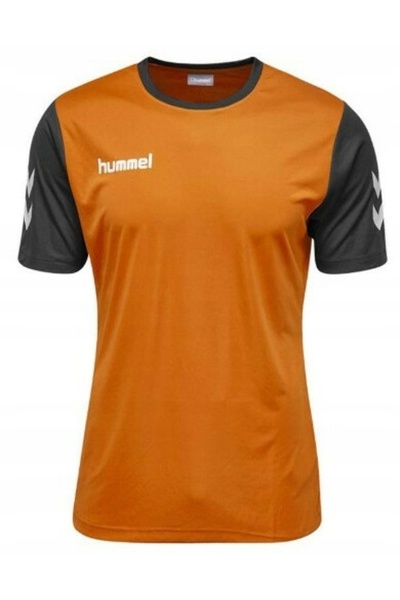 NO BRAND Tricou sport portocaliu clasic cu logo Hummel 2XL