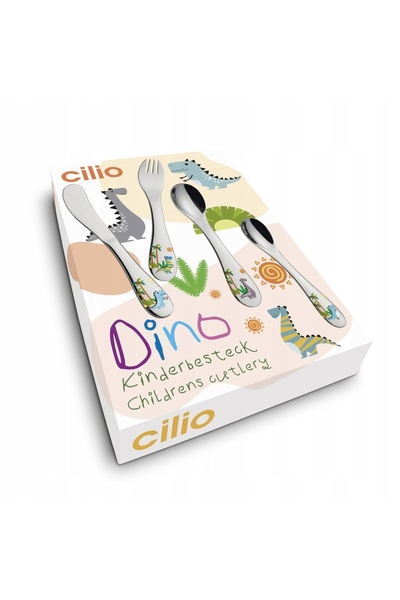 NO BRAND Tacâmuri pentru copii Cilio Dinozauri 4 piese Dino