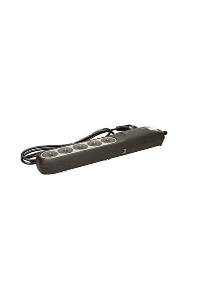 Lestar Prelungitor cu 5 prize 2.5m Negru/Gri