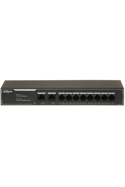NO BRAND Switch PoE Sg1010Lp 8 porturi, 8 PoE Dahua