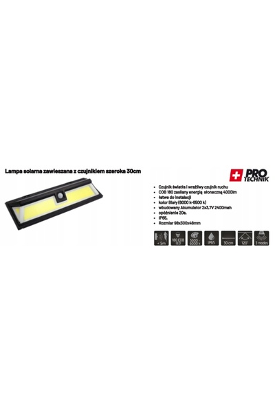 NO BRAND Lampă Solară Halogen cu Senzor de Mișcare, Puternică, 30cm LED