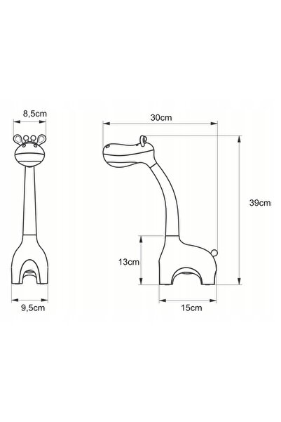 NO BRAND Lampă de birou Girafă Plastic Alb Kaja