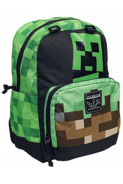 NO BRAND Rucsac școlar cu multiple compartimente Minecraft A4 Pixels