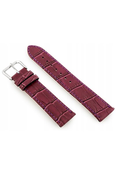 NO BRAND Curea de ceas din piele W41 - Mov - 20mm
