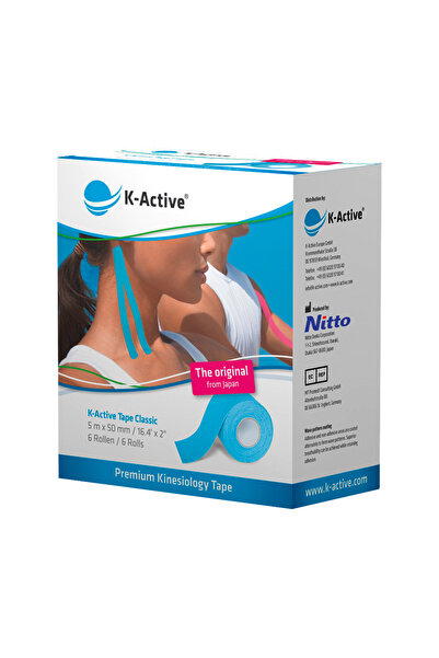 NO BRAND Bandă kinesiologică japoneză K-Active Kinesiotaping 5cm X 5m Albastru